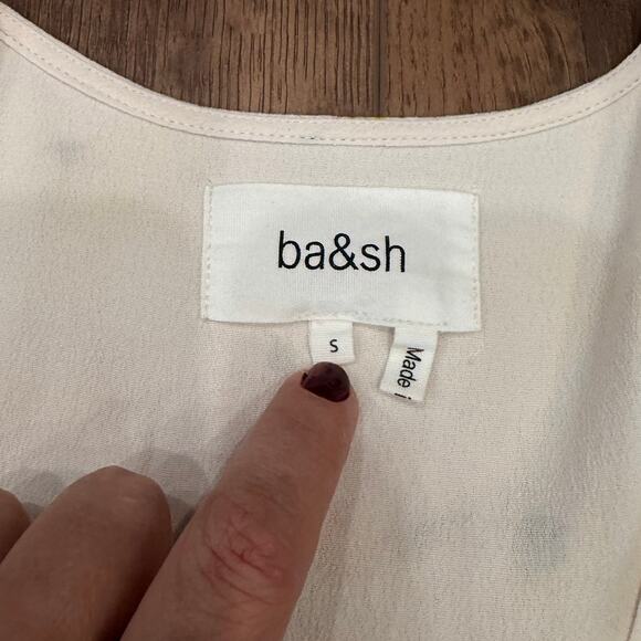 BA&SH Koxie Floral Print Crepe Wrap Top in Yellow size Small - Picture 8 of 12